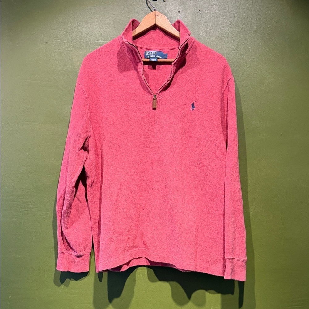 Ralph Lauren Polo Red Knit Quarter Zip Sweater